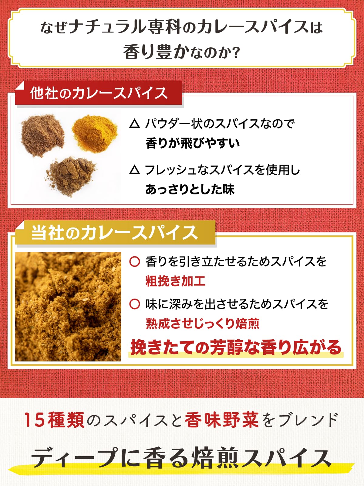 ナチュラル専科 カレー粉 スパイス カレー これだけでOK 初心者の方へ カレールー 無添加 小麦粉不使用 30皿分(150g) 3歳でも食べられた カレースパイス