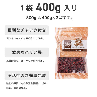 クランベリー ハーフ 800g(400g×2袋) ドライフルーツ クランベリードライ Dried Cranberry half 友口 tomoguchi もぐーぐ。 800g(400g×2袋)