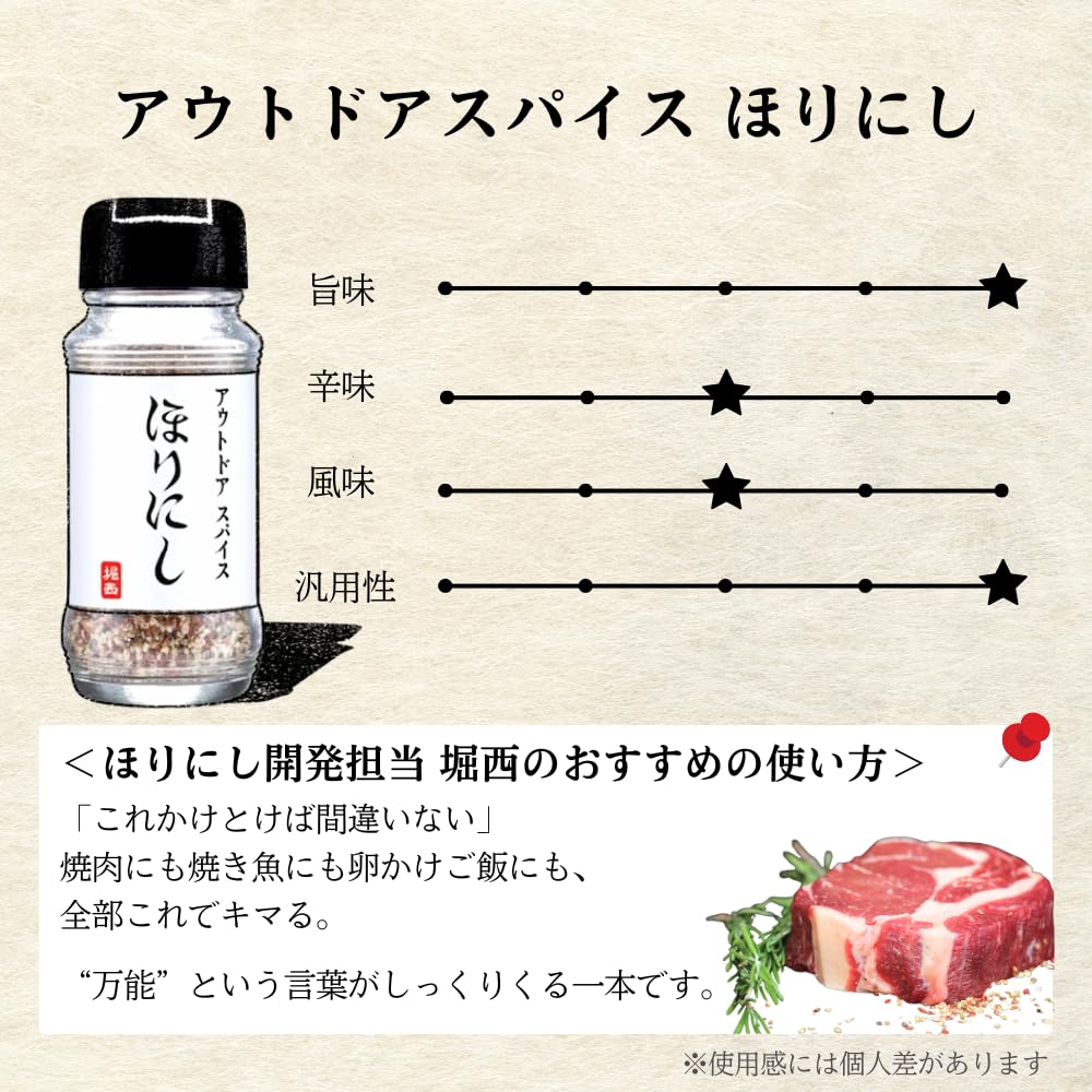 アウトドアスパイス ほりにし 3本セット アウトドア 調味料 スパイス ギフト BBQ