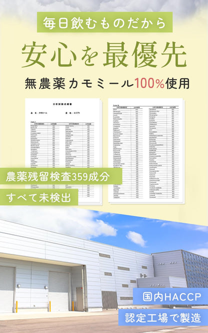 喜保屋 香りにこだわった カモミールティー 1.5g×30包 【無農薬/国内製造】 カモミール ティーバッグ 残留農薬検査済み ノンカフェイン ハーブティー 良い眠り