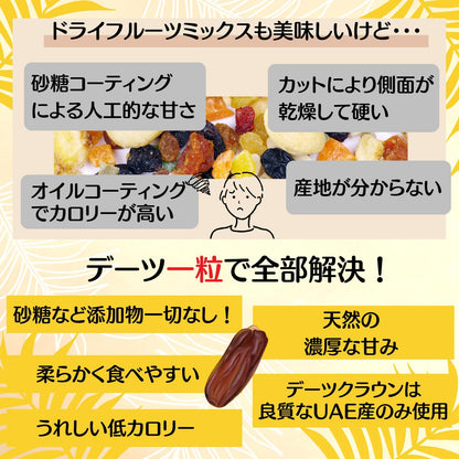 デーツクラウン デーツお試しセット 3種食べ比べ 無添加 各100g (3袋セット) 残留農薬検査済 非遺伝子組換え スーパーフード ドライフルーツ
