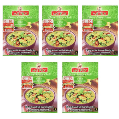 グリーンカレー カレーペースト 50g x 5個 メープロイ (MAE PLOY) ルー 料理 調味料 タイカレー タイ料理 GREEN CURRY PASTE 50g x 5 packs