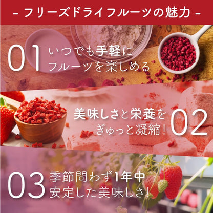 フリーズドライ イチゴ 60g (ダイスカット 【サイズ:5mm】) 添加物不使用 無添加 カット フルーツ くだもの 苺 いちご 製菓