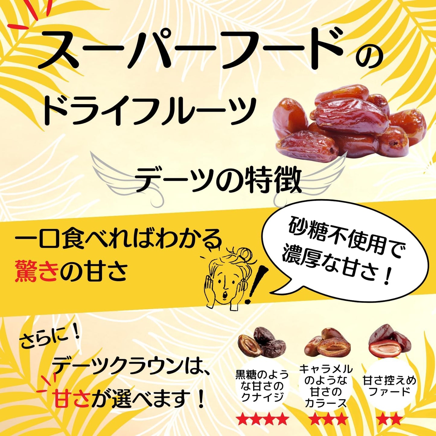 デーツクラウン デーツお試しセット 3種食べ比べ 無添加 各100g (3袋セット) 残留農薬検査済 非遺伝子組換え スーパーフード ドライフルーツ